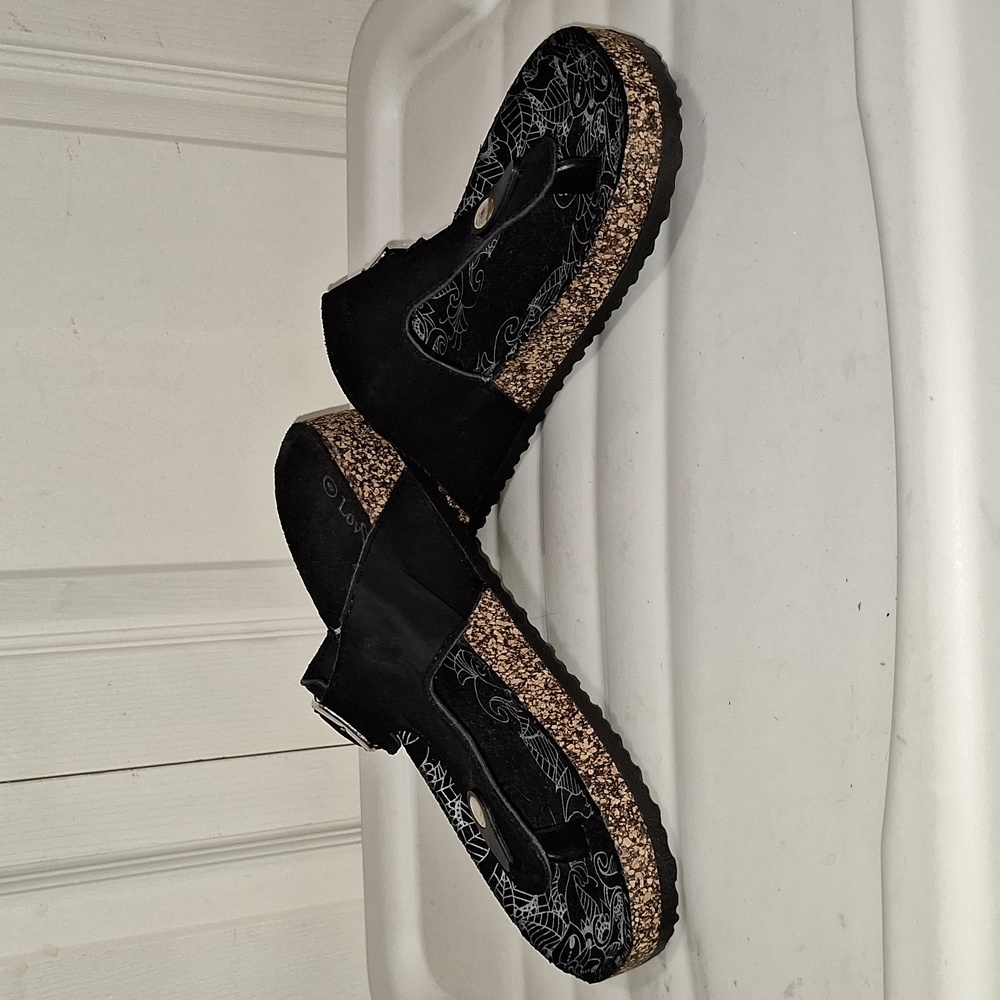 LovMark faux suede sandals - 8 - black